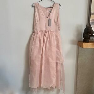 NWT Morgane Le Fay Silk Rosemary Gown in Pink